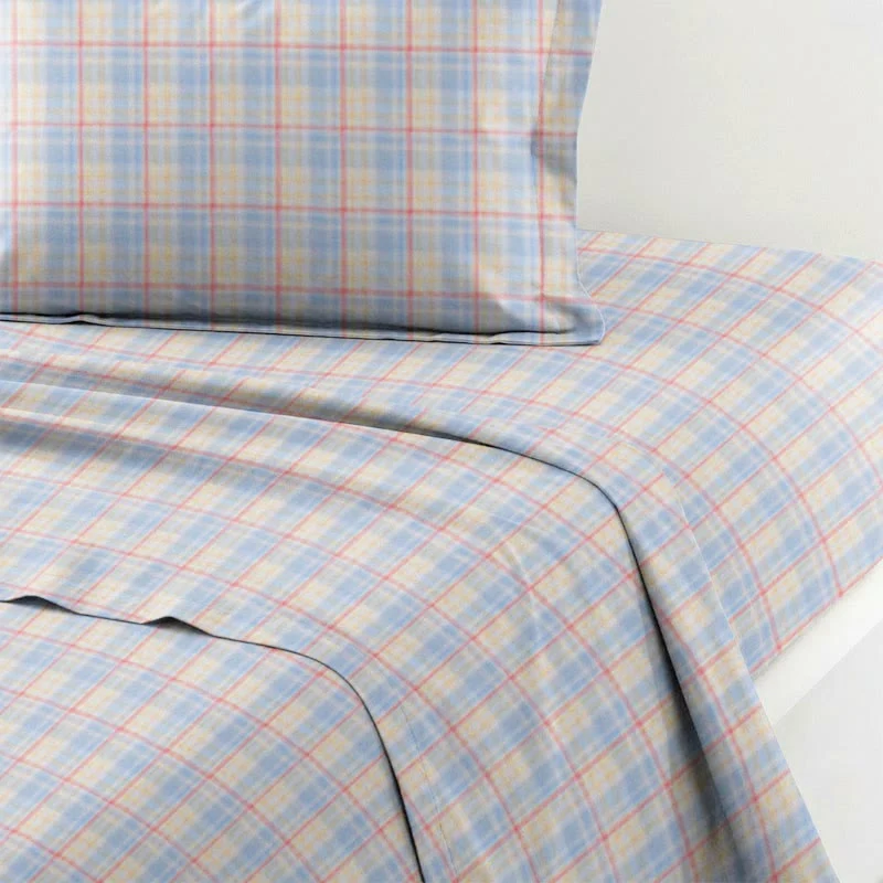 Pastellfarbenes Vichy-Karo-Bettwäscheset (Einzelbett XL)