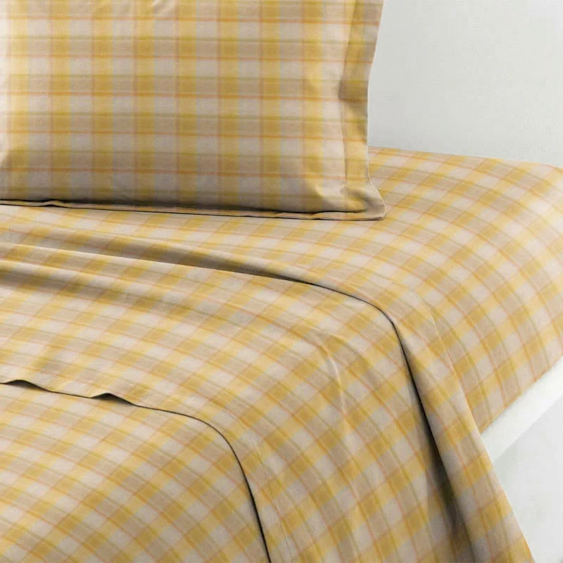 Pastellfarbenes Vichy-Karo-Bettwäscheset (Einzelbett XL)