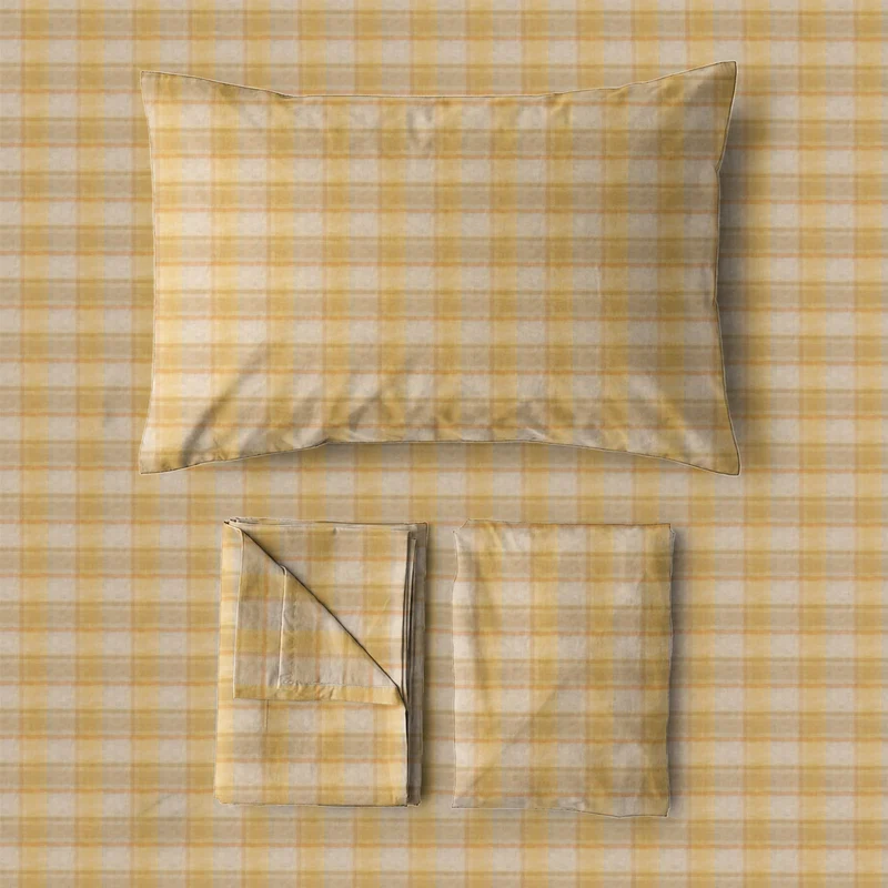 Pastellfarbenes Vichy-Karo-Bettwäscheset (Einzelbett XL)