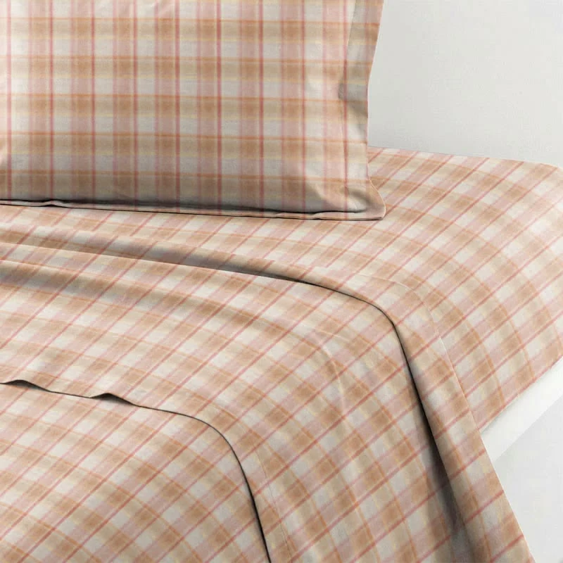 Pastellfarbenes Vichy-Karo-Bettwäscheset (Einzelbett XL)
