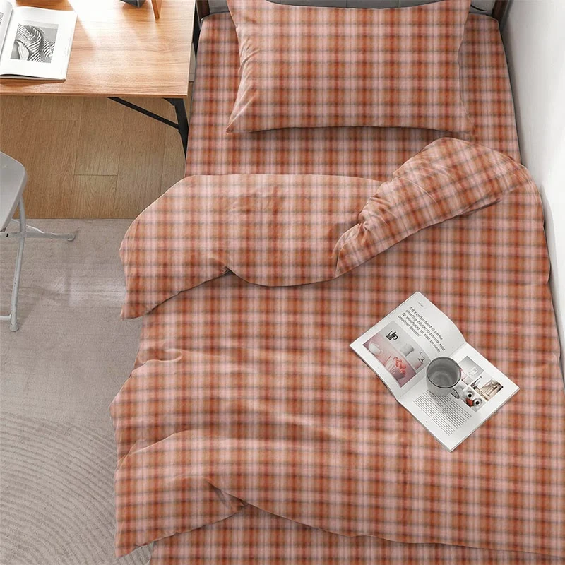 Bettwäsche-Set im Cottage-Karo-Design, Einzelbett XL, für Studentenwohnheim