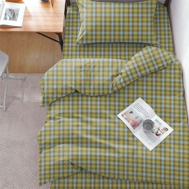 Bettwäsche-Set im Cottage-Karo-Design, Einzelbett XL, für Studentenwohnheim