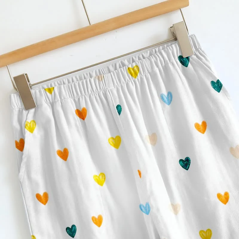 Loungewear mit Spaghettiträgern und Herzchenmuster
