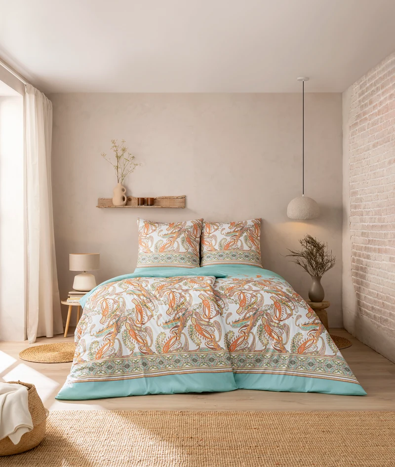 Estella Mako-Interlock-Jersey Bettwäsche Siena Azur