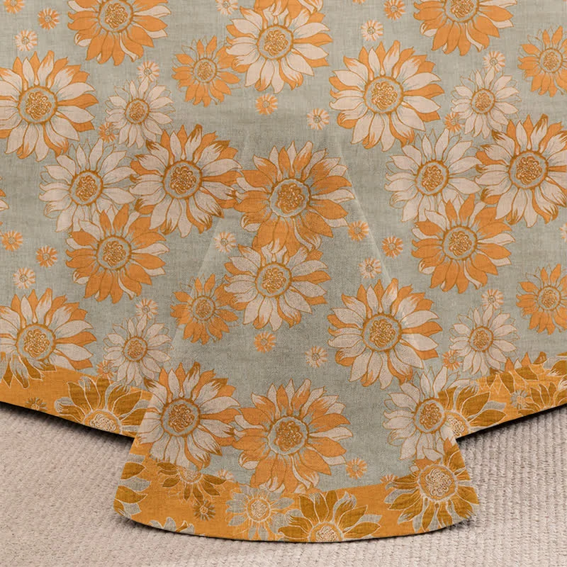 Tagesdecke aus Baumwollgaze mit Sonnenblumenmuster
