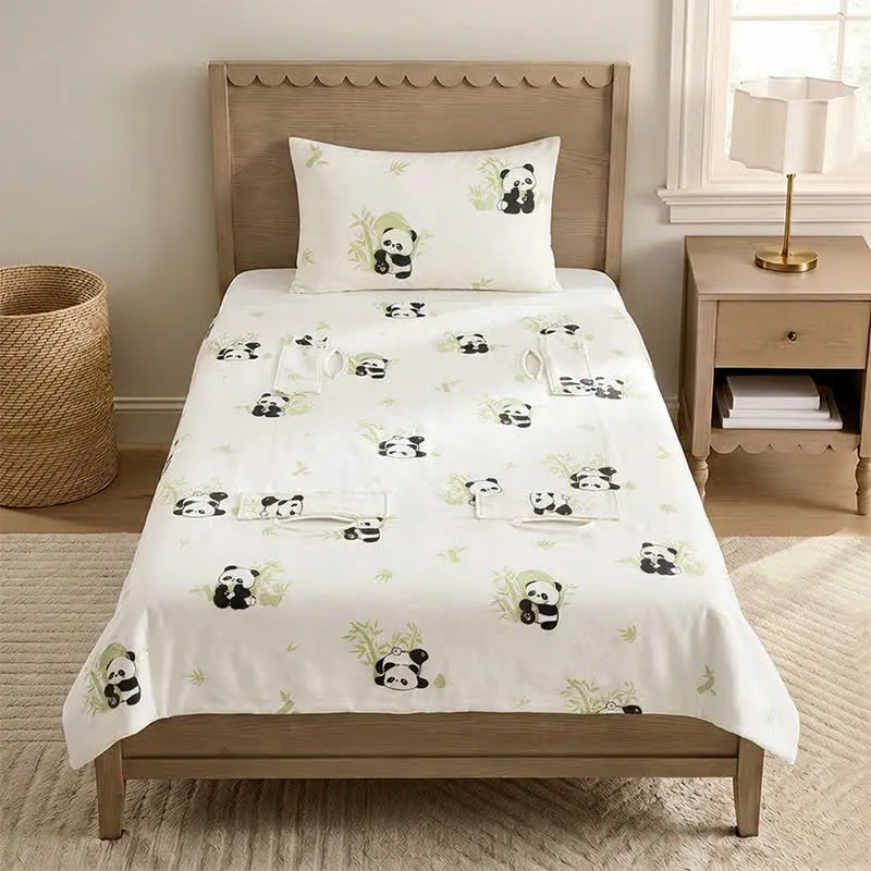 Panda-Babydecke aus Bambus-Baumwollgaze