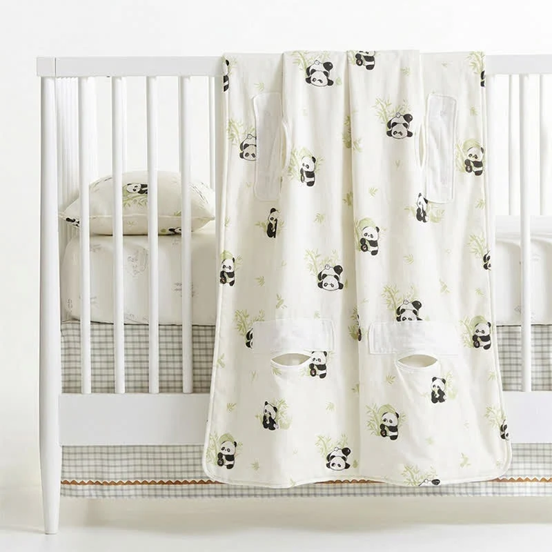 Panda-Babydecke aus Bambus-Baumwollgaze