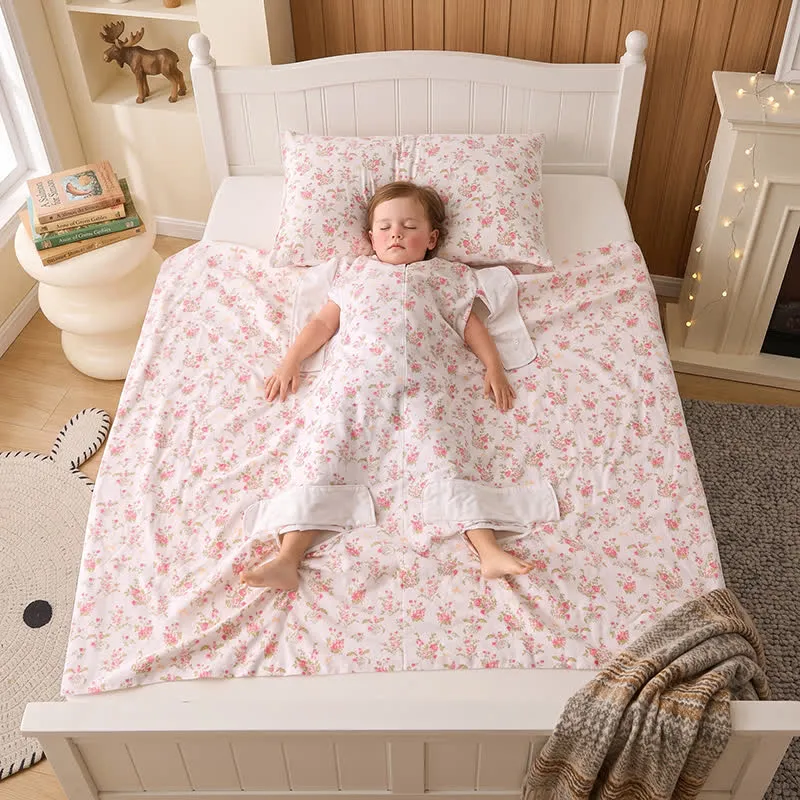 Süße Babydecke aus Baumwollgaze mit Blumenmuster