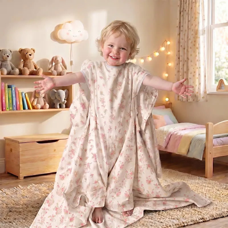 Süße Babydecke aus Baumwollgaze mit Blumenmuster