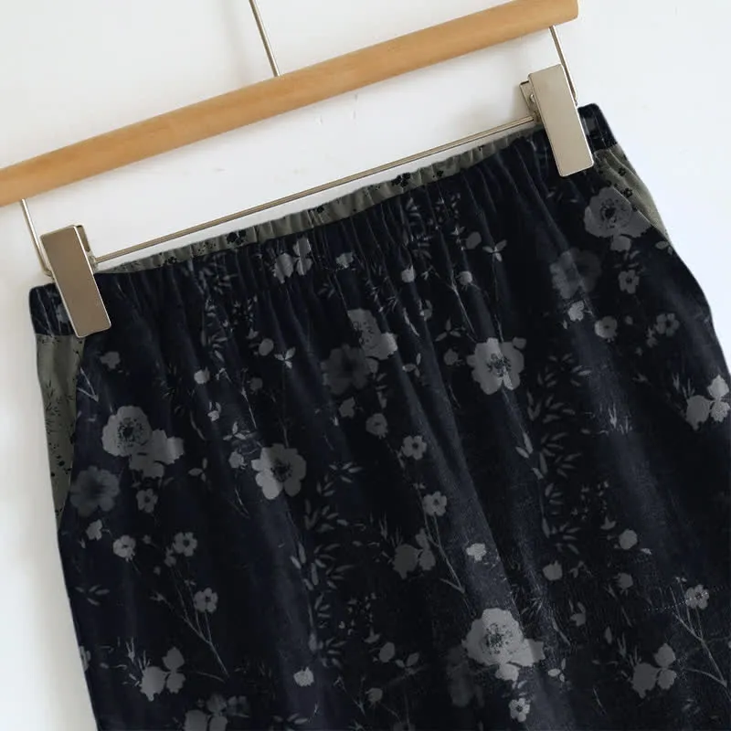 Vintage-Pyjama-Set mit Blumenmuster: Top und Hose