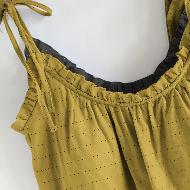 Lounge-Set aus strukturiertem, einfarbigem Camisole und Hose