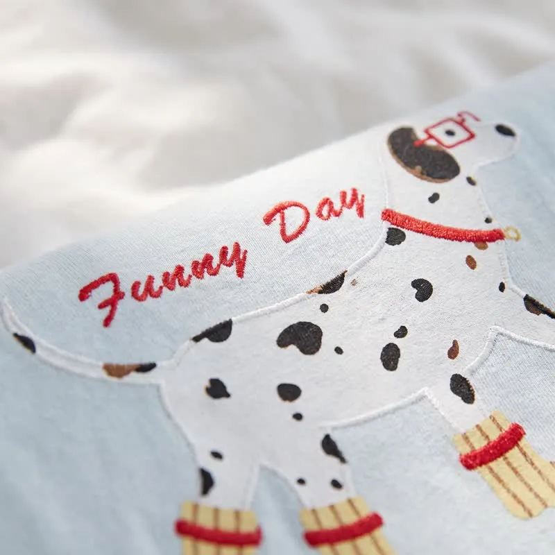 Loungewear-Set aus Baumwolle mit niedlichem Hundemotiv