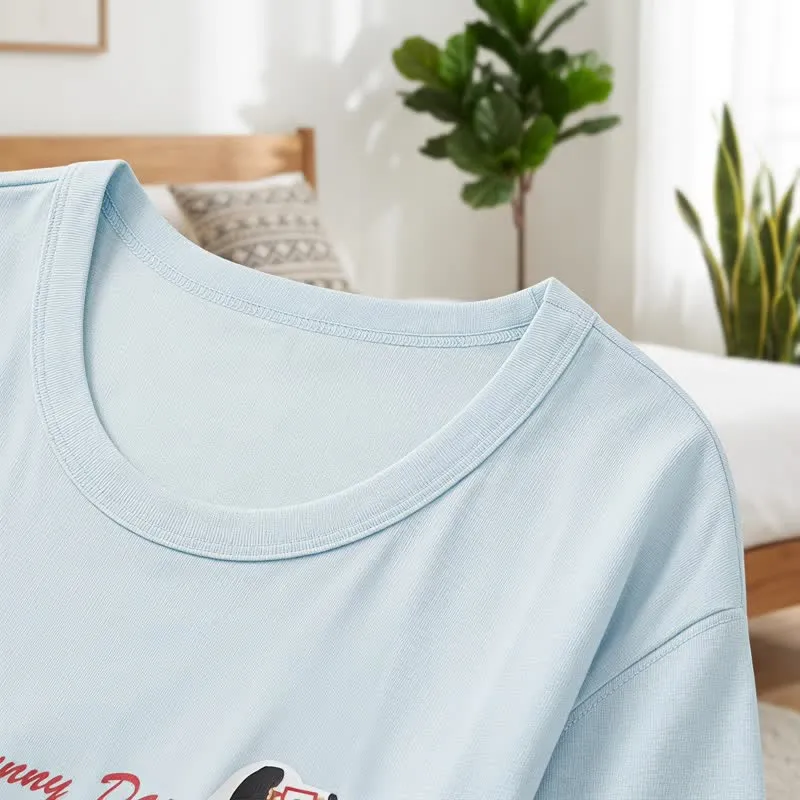 Loungewear-Set aus Baumwolle mit niedlichem Hundemotiv