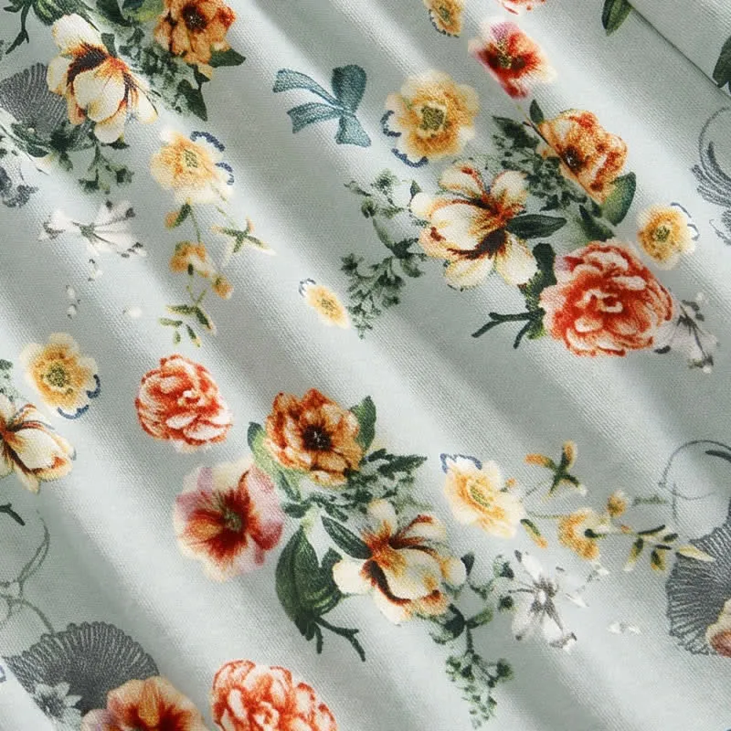 Vintage-Sommershorts mit Blumenmuster und Rüschensaum