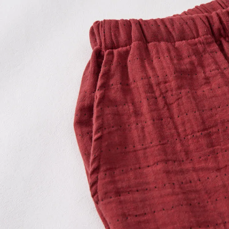 Lässige Lounge-Shorts aus Baumwollgaze mit Kordelzug