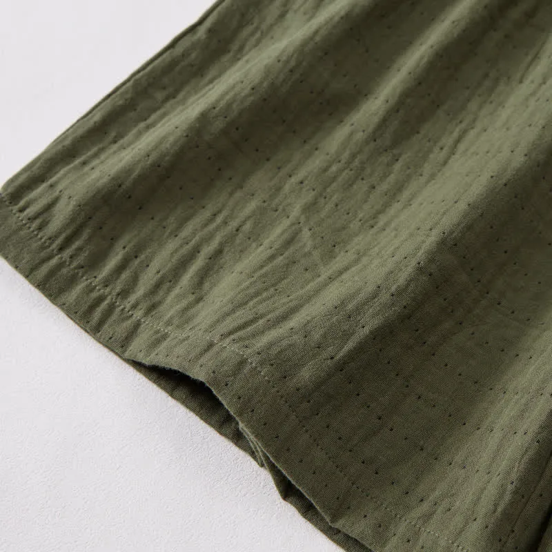Lässige Lounge-Shorts aus Baumwollgaze mit Kordelzug