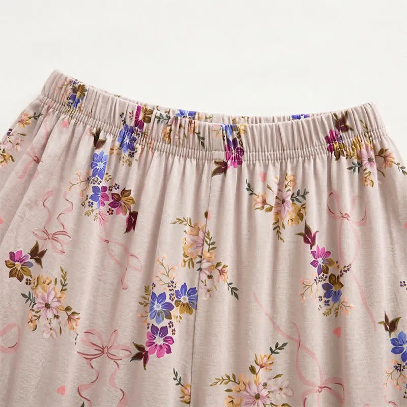 Vintage-Loungeshorts mit Blumenmuster und lockerer Passform