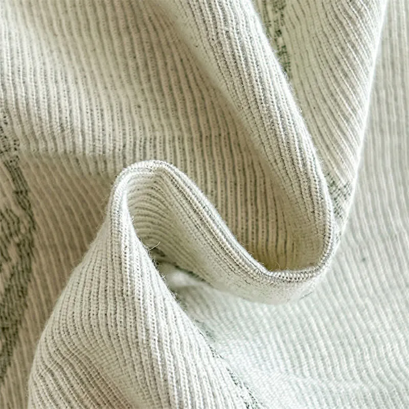 Bettwäsche-Set aus gewaschener Baumwolle mit Jacquard-Muster und botanischem Muster