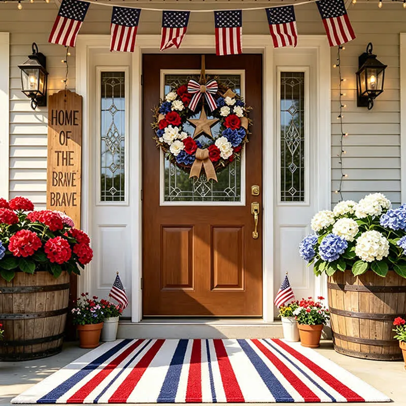 Patriotischer Americana-Streifen-Outdoor-Teppich