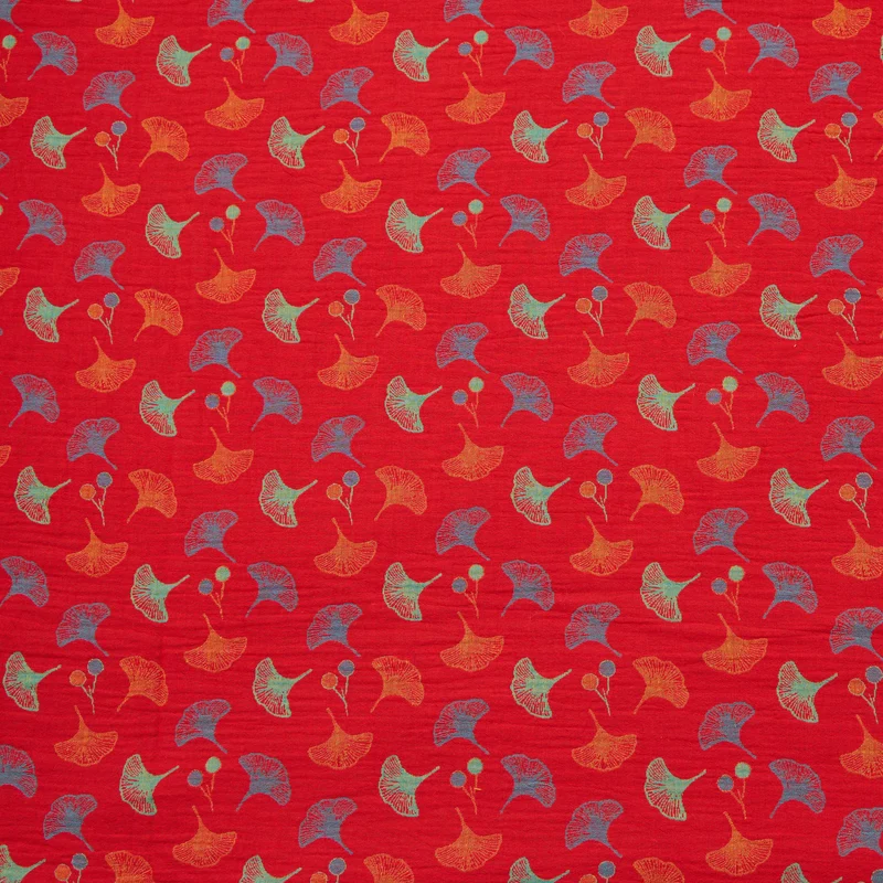 Ginkgoblatt-Baumwoll-Jacquard-Stoff