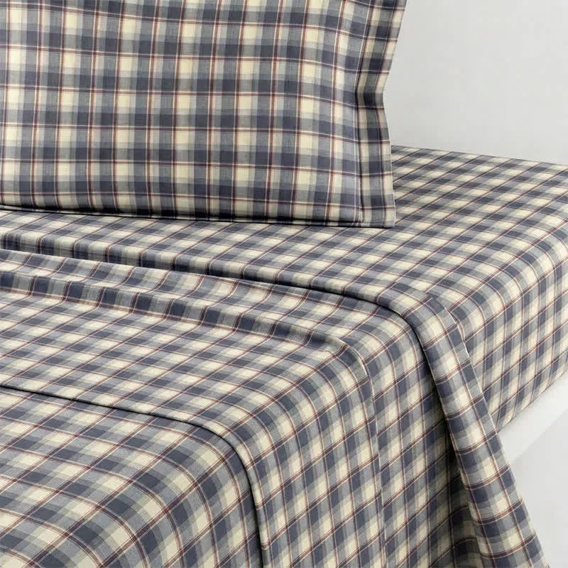 Pastellkariertes Bettwäscheset für Einzelbett XL
