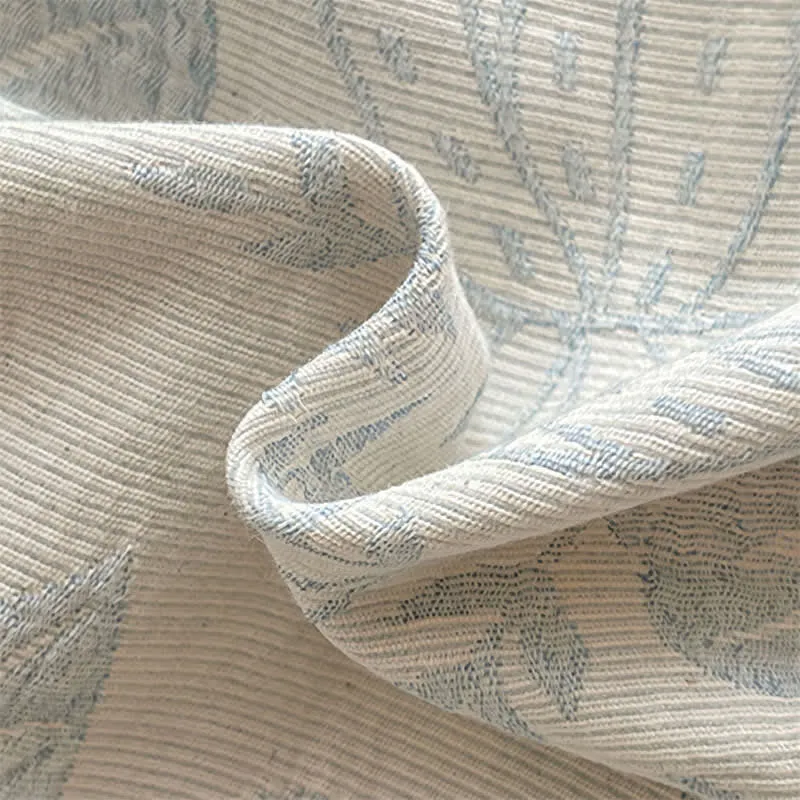 Bettwäsche-Set „Botanical Whisper“ aus gewaschener Baumwolle mit Jacquard-Muster