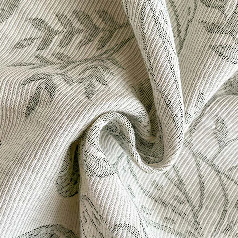Bettwäsche-Set „Botanical Whisper“ aus gewaschener Baumwolle mit Jacquard-Muster