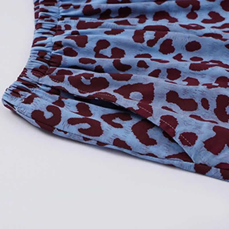 Loungewear-Set mit blauem Leopardenmuster