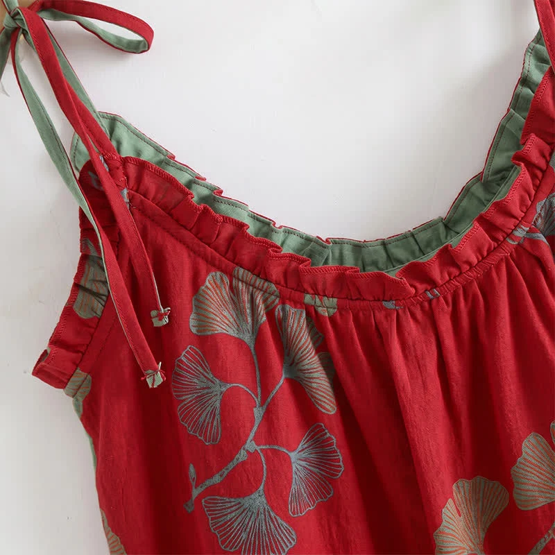 Elegantes Ginkgo-Baumwoll-Pyjama-Set