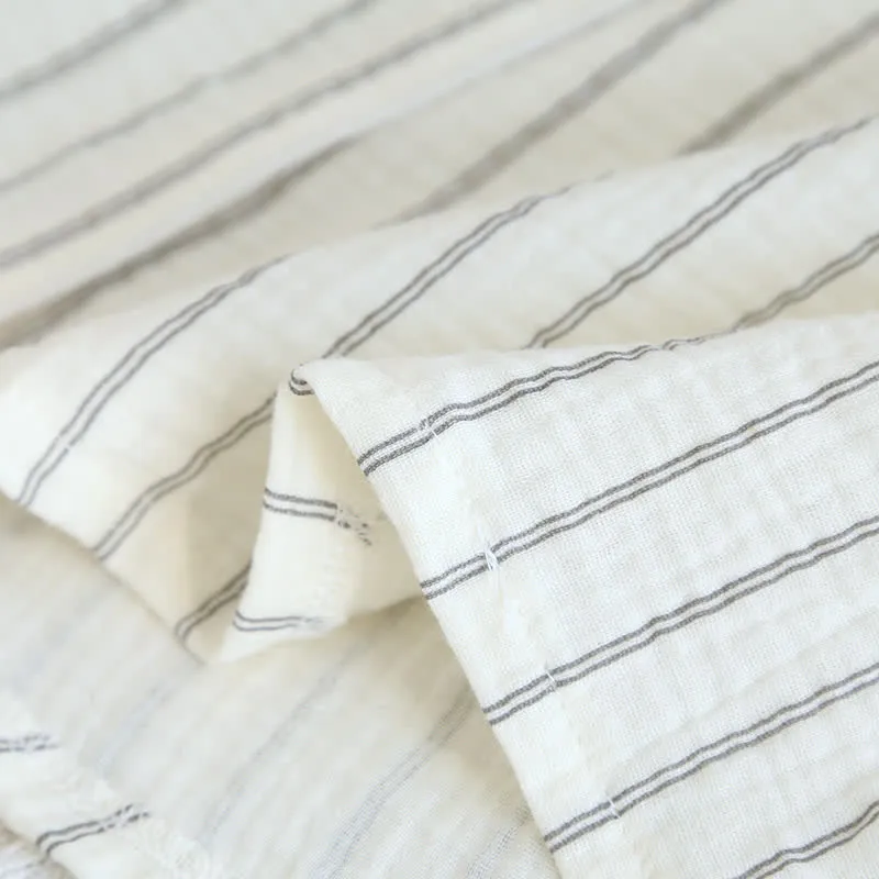 Lässiges Sommer-Loungewear-Set mit Streifen und Camp-Kragen
