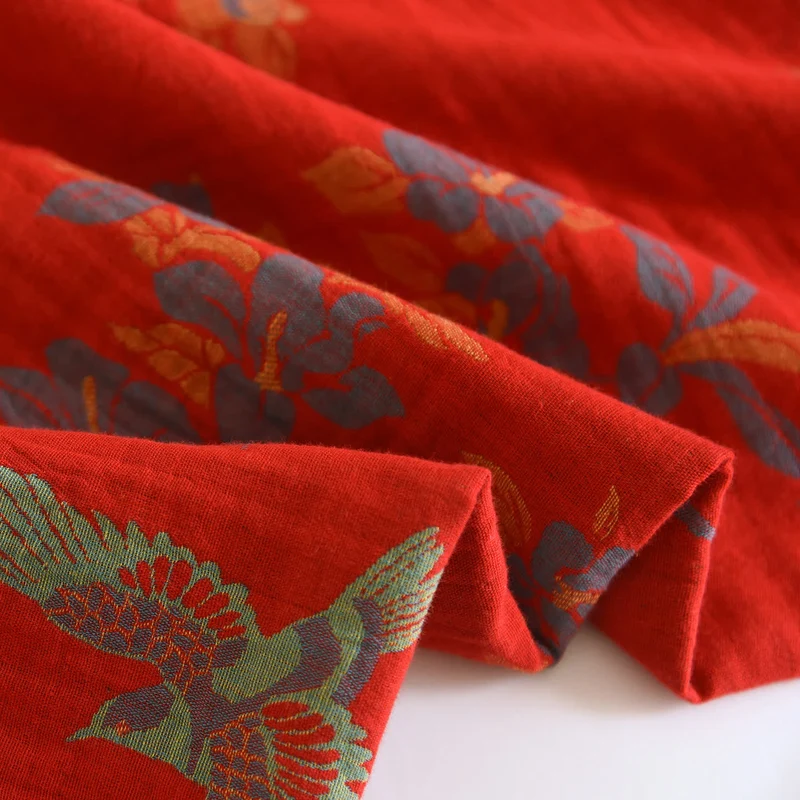 Vintage Loungewear-Set aus Baumwolle mit Vogel- und Blumenmuster