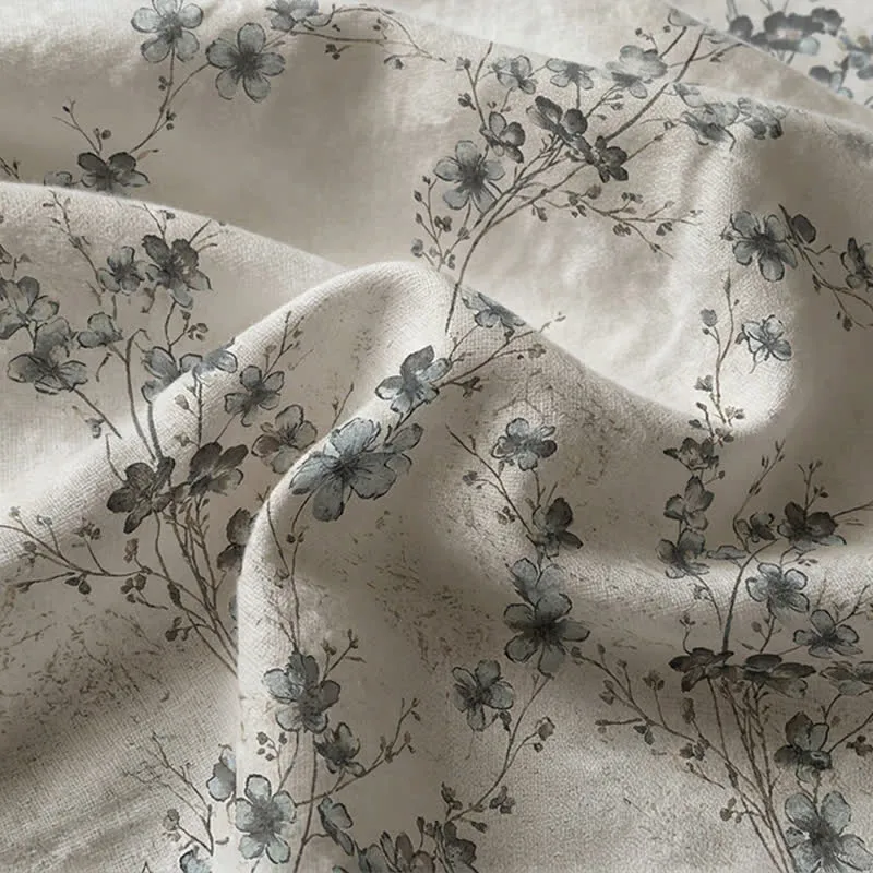 Tagesdecke aus reiner Baumwolle mit Blumenmuster im Vintage-Stil