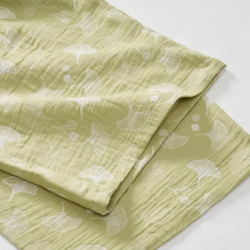 Baumwollpyjama mit frischem Ginkgoblatt