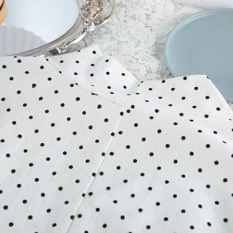 Kimono-Pyjama-Set aus Baumwolle mit Polka-Dots