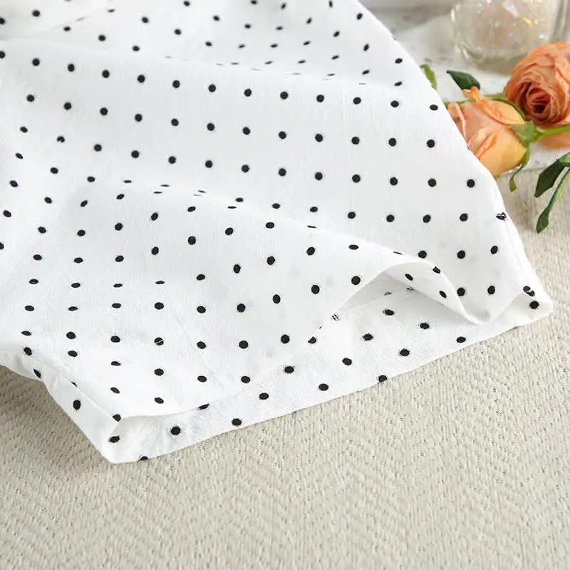 Kimono-Pyjama-Set aus Baumwolle mit Polka-Dots