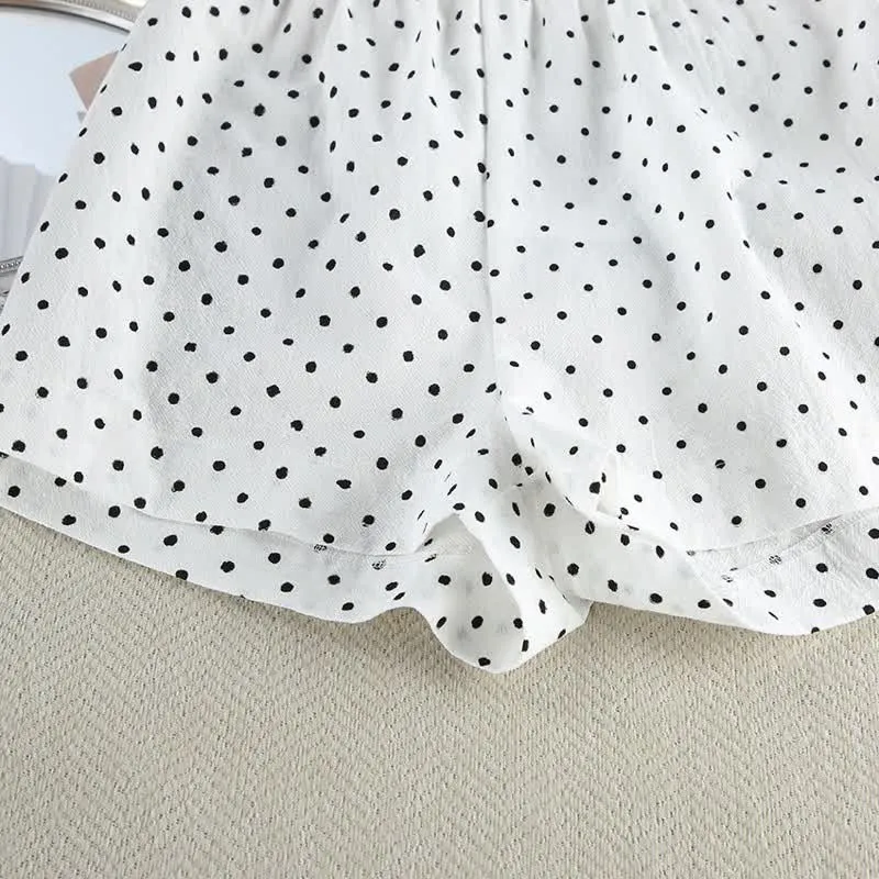 Kimono-Pyjama-Set aus Baumwolle mit Polka-Dots