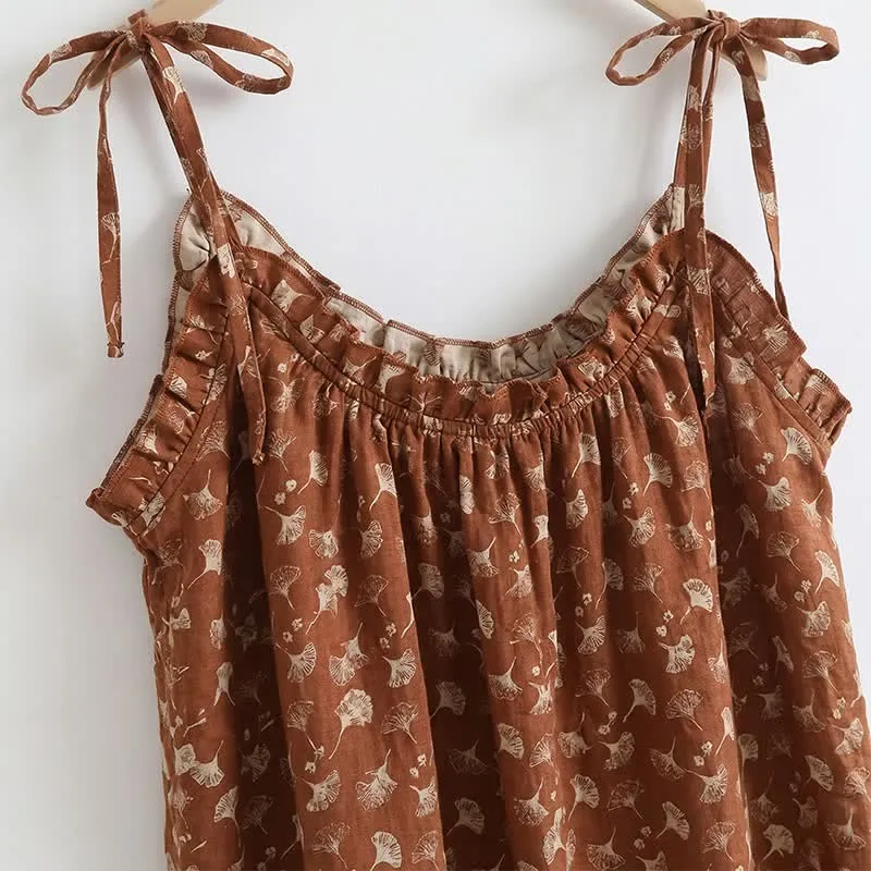 Ginkgo Biloba Blatt Cami Pyjama Set