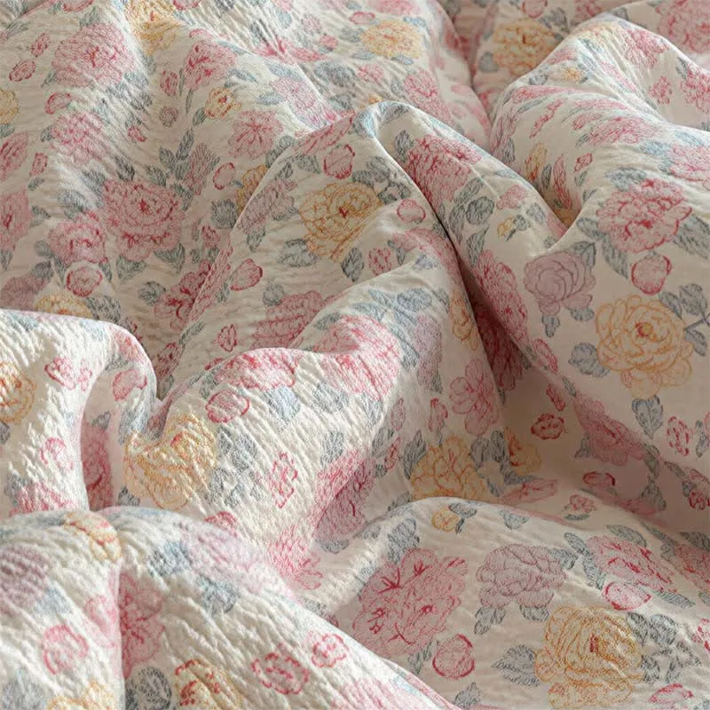 Sommer-Bettwäsche-Set mit Rüschenspitze in zartem Rosa