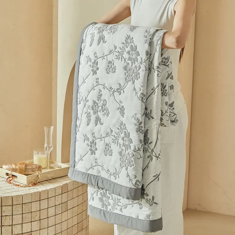 Wendebettwäsche-Set mit Zweig- und Blumenmuster