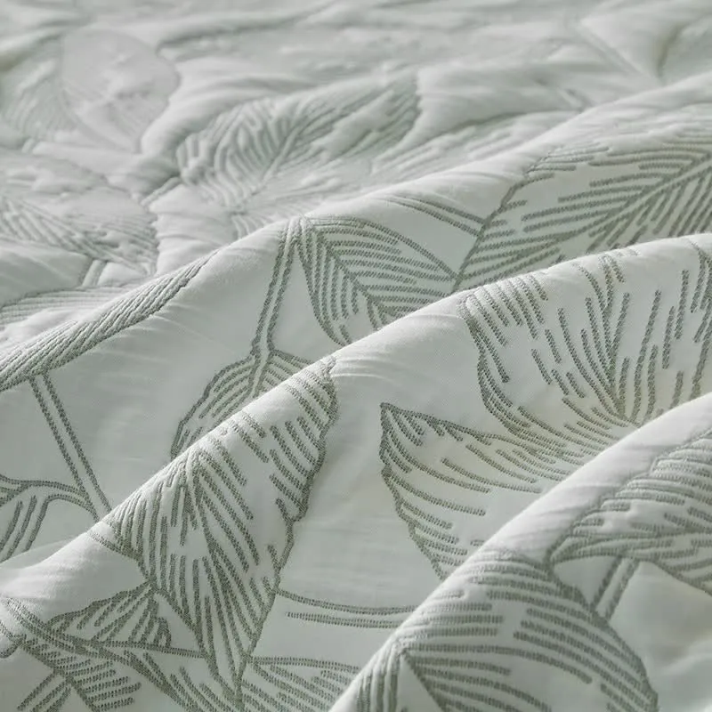 Quilt-Set mit botanischem Blattmuster