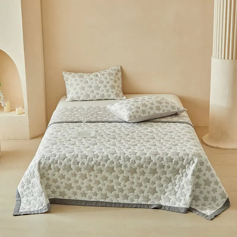 Wende-Quilt-Set mit neutralem Sternenmuster