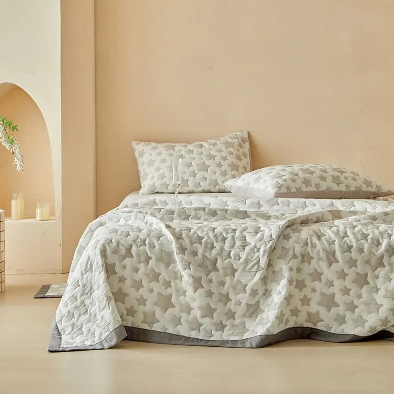 Wende-Quilt-Set mit neutralem Sternenmuster