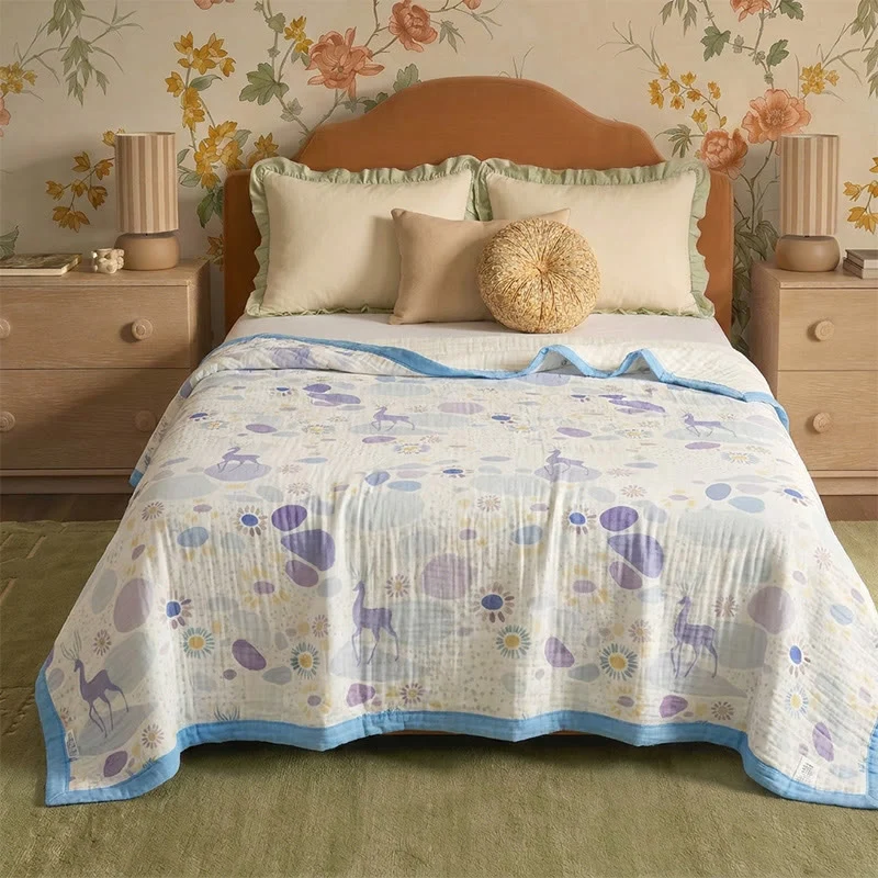 Pastel Bloom Cotton Gauze Blanket