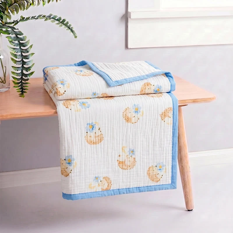 Little Hedgehog Cotton Gauze Blanket