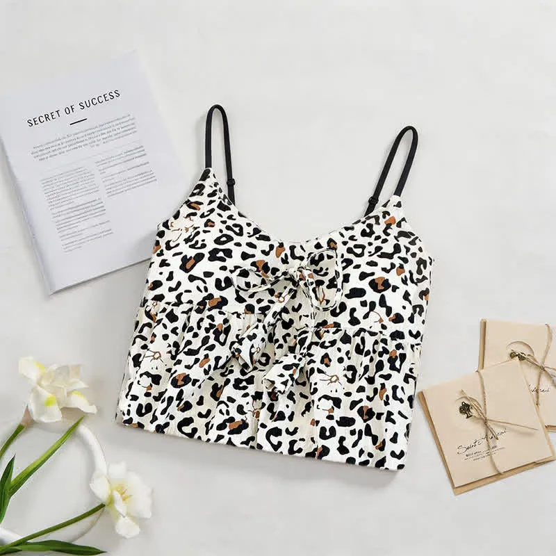 Hauskleid mit Leopardenmuster und Quasten