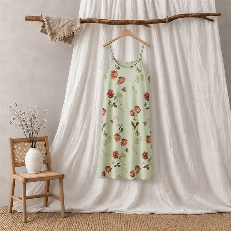 Elegantes ärmelloses Nachtkleid in Rosenform
