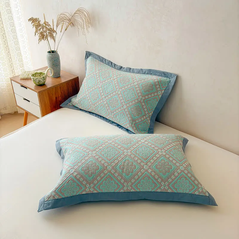 3-lagige Tagesdecke aus Baumwollgaze-Jacquard