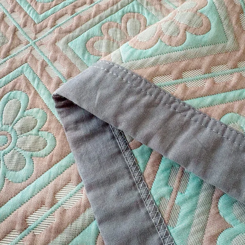 3-lagige Tagesdecke aus Baumwollgaze-Jacquard