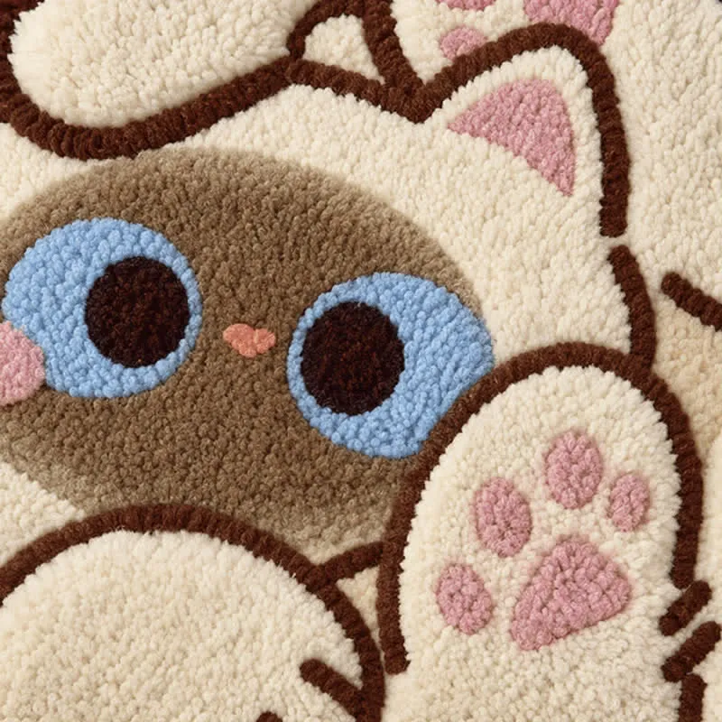 Sitzkissen mit Katzenmotiv aus Kunstkaschmir