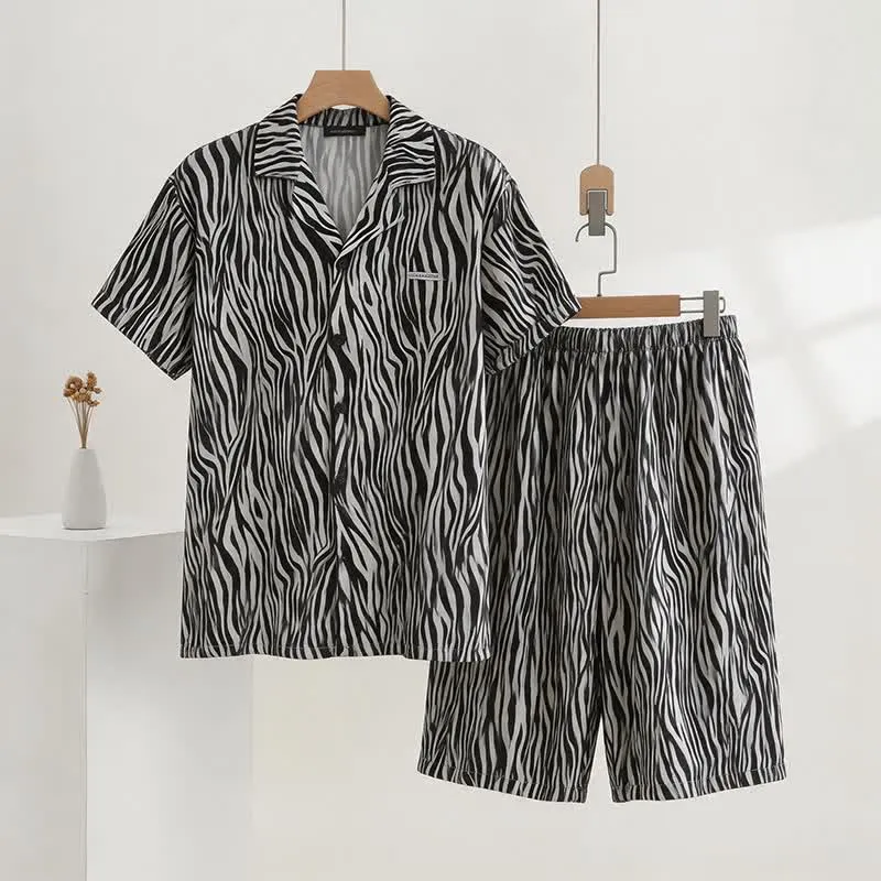 Unisex-Pyjama-Set aus Modal mit Zebramuster
